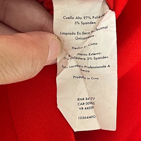 Diane Von Furstenberg Sleeveless Wide Leg Tie Waist Jumpsuit Size 0 Red - Picture 16 of 16